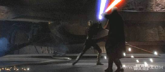 A lightsaber duel